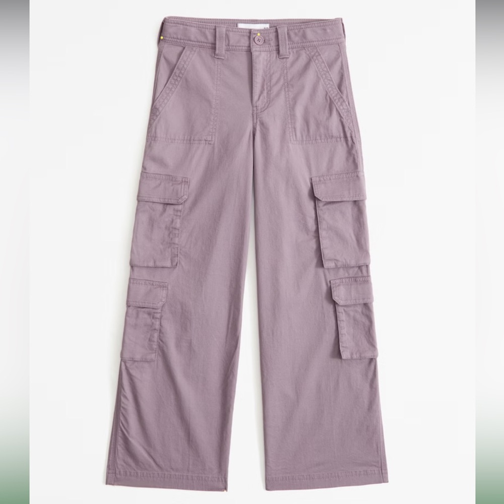 Abercrombie & Fitch Purple ultra wide leg Cargo pants